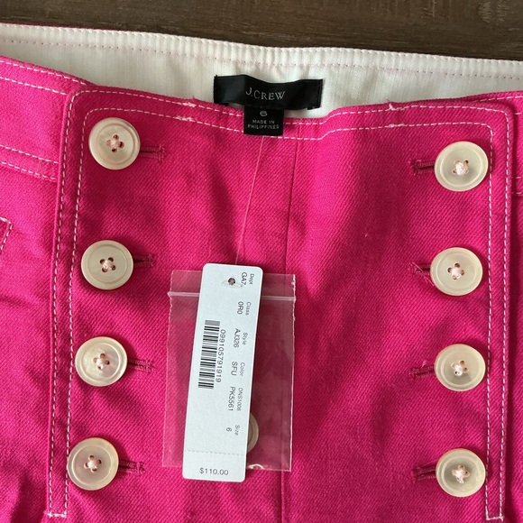 J.Crew Women’s Peyton Sailor Crop Pant Bright Pink Stretch Linen Size 6 - Picture 2 of 11
